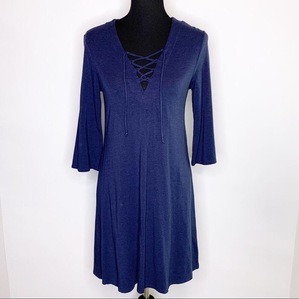 Southcott navy blue lace up front dress size 2 or Medium